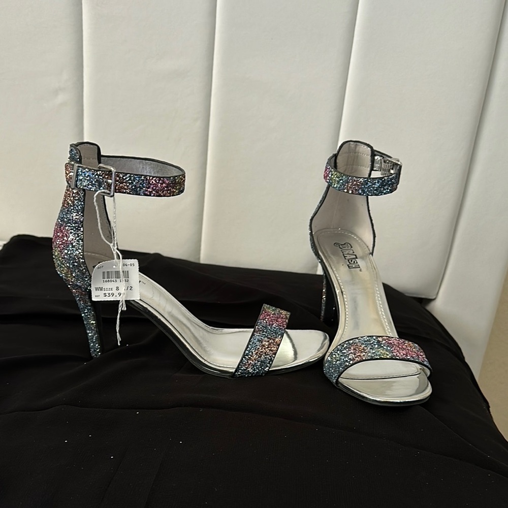 Brash Silver and Pink Stiletto Heels